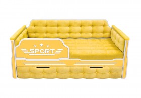 Кровать 170 серии Спорт 1 ящик 74 Жёлтый (мягкие боковые накладки) в Бородино - borodino.katalogmebeli.com | фото 1