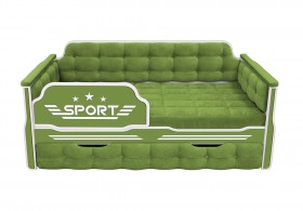 Кровать 170 серии Спорт 1 ящик 76 Зелёный (мягкие боковые накладки) в Бородино - borodino.katalogmebeli.com | фото