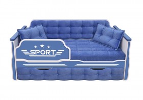 Кровать 170 серии Спорт 1 ящик 85 Синий (подушки) в Бородино - borodino.katalogmebeli.com | фото 1