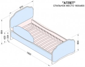 Кровать 180 Атлет 02 Бежевый (мягкий бортик) в Бородино - borodino.katalogmebeli.com | фото 2