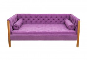 Кровать 180 серии Леди  32 Фиолетовый (подушка валик) в Бородино - borodino.katalogmebeli.com | фото