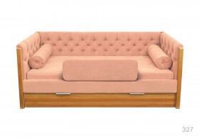 Кровать 180 серии Леди + ящик 15 Бледно-розовый (мягкий бортик/подушка валик) в Бородино - borodino.katalogmebeli.com | фото