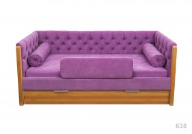 Кровать 180 серии Леди + ящик 32 Фиолетовый (мягкий бортик/подушка валик) в Бородино - borodino.katalogmebeli.com | фото 1