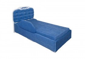Кровать 190 Атлет Lux 29 Синий (мягкий бортик) в Бородино - borodino.katalogmebeli.com | фото
