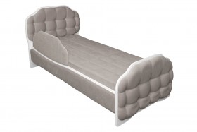Кровать 190 Атлет Lux 96 Серый (мягкий бортик) в Бородино - borodino.katalogmebeli.com | фото