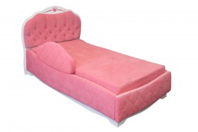 Кровать 190 Гармония Lux 36 Розовый (мягкий бортик) в Бородино - borodino.katalogmebeli.com | фото