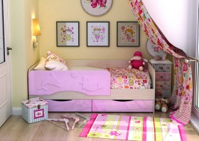 Кровать Алиса КР-812 1,6 Белфорд/Розовый металлик в Бородино - borodino.katalogmebeli.com | фото