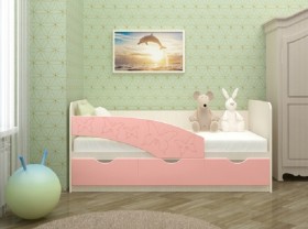 Кровать Бабочки 1,6м (Розовый металлик) в Бородино - borodino.katalogmebeli.com | фото