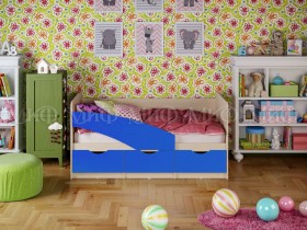 Кровать Бабочки 1,6м (Синий матовый) в Бородино - borodino.katalogmebeli.com | фото
