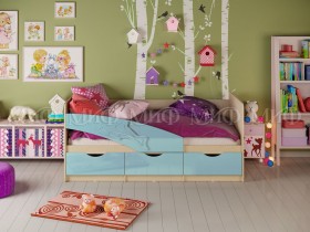 Кровать детская 1,6м Дельфин (Голубой матовый) в Бородино - borodino.katalogmebeli.com | фото