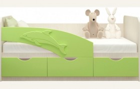 Кровать детская 1,6м Дельфин (Салатовый металлик) в Бородино - borodino.katalogmebeli.com | фото