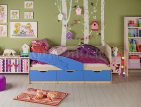 Кровать детская 1,6м Дельфин (Синий матовый) в Бородино - borodino.katalogmebeli.com | фото 1