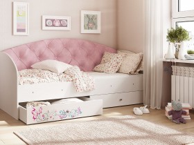 Кровать детская Эльза Белый/Розовый в Бородино - borodino.katalogmebeli.com | фото 1