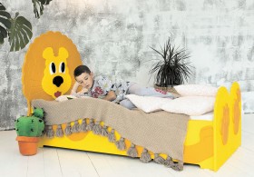 Кровать детская Лева 1.6 Желтый/Оранжевый в Бородино - borodino.katalogmebeli.com | фото