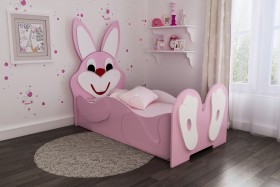 Кровать детская Зайка 1.6 Розовый/Белый в Бородино - borodino.katalogmebeli.com | фото