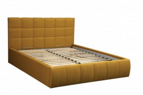 Кровать "Диана" ш. 1400 (Н=1010мм) (жаккард горчица) в Бородино - borodino.katalogmebeli.com | фото