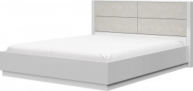 Кровать двойная 1400х2000 Вива (Белый/Белый глянец/Платина) в Бородино - borodino.katalogmebeli.com | фото