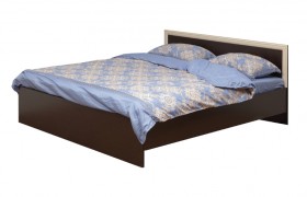Кровать двойная 21.52 - 02 (шир. 1200) с настилом (венге/профиль дуб линдберг)/осн. в Бородино - borodino.katalogmebeli.com | фото