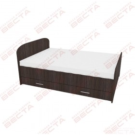 Кровать двухспальная ЛДСП 1400 с ящиками Венге в Бородино - borodino.katalogmebeli.com | фото