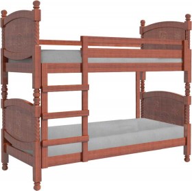 Кровать двухъярусная Валерия из массива сосны 800*1890 Орех в Бородино - borodino.katalogmebeli.com | фото