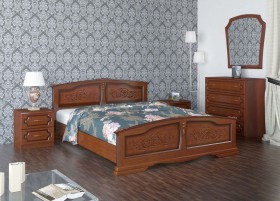 Кровать Елена из массива сосны 1200*2000 Орех в Бородино - borodino.katalogmebeli.com | фото 1