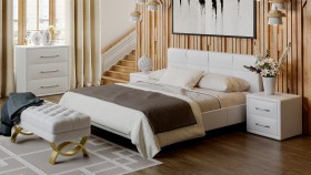 Кровать «Элис» c мягкой обивкой тип 1 (Белая) в Бородино - borodino.katalogmebeli.com | фото