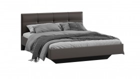 Кровать «Элис» c мягкой обивкой тип 1 Экокожа/Темно-коричневый/1400 в Бородино - borodino.katalogmebeli.com | фото