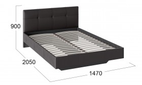 Кровать «Элис» c мягкой обивкой тип 1 Экокожа/Темно-коричневый/1400 в Бородино - borodino.katalogmebeli.com | фото 2