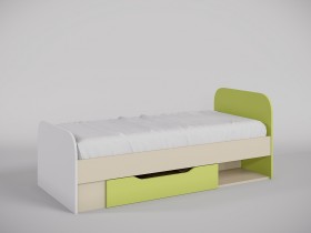 Кровать Эппл 1650х750 (Зеленый/Белый/корпус Клен) в Бородино - borodino.katalogmebeli.com | фото