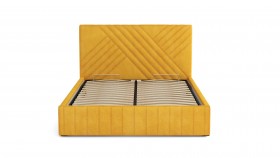 Кровать Гамма ш. 1400 (без основания для хранения) (велюр тенерифе куркума) в Бородино - borodino.katalogmebeli.com | фото 2