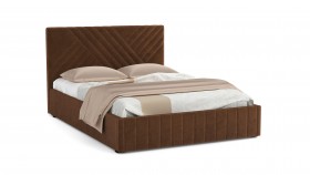 Кровать Гамма ш. 1400 (без основания для хранения) (велюр тенерифе шоколад) в Бородино - borodino.katalogmebeli.com | фото 1