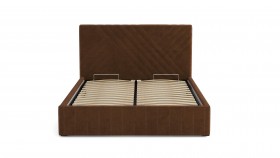 Кровать Гамма ш. 1400 (без основания для хранения) (велюр тенерифе шоколад) в Бородино - borodino.katalogmebeli.com | фото 3