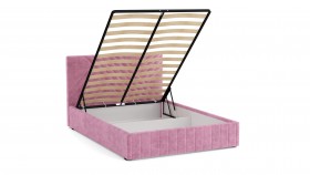 Кровать Гамма ш. 1400 (с основанием для хранения) (велюр тенерифе розовый) в Бородино - borodino.katalogmebeli.com | фото 3