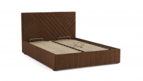 Кровать Гамма ш. 1400 (с основанием для хранения) (велюр тенерифе шоколад) в Бородино - borodino.katalogmebeli.com | фото 3