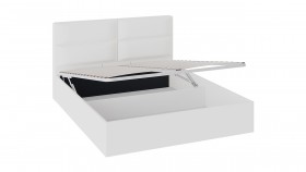 Кровать «Глосс» с мягкой обивкой и подъемным механизмом тип 1 (1600) (Белая) в Бородино - borodino.katalogmebeli.com | фото 2