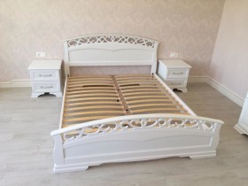 Кровать Грация-1 из массива сосны 900*2000 Белый античный в Бородино - borodino.katalogmebeli.com | фото 9