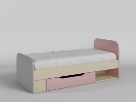 Кровать Грэйси 1650х750 (Розовый/Серый/корпус Клен) в Бородино - borodino.katalogmebeli.com | фото
