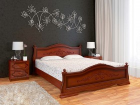 Кровать Карина-1 из массива сосны 1400*2000 Орех в Бородино - borodino.katalogmebeli.com | фото