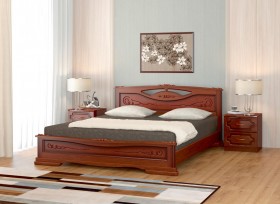 Кровать Карина-7 из массива сосны 1400*2000 Орех в Бородино - borodino.katalogmebeli.com | фото