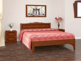 Кровать Карина-7 из массива сосны 1600*2000 Орех в Бородино - borodino.katalogmebeli.com | фото