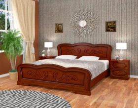 Кровать Карина-8 из массива сосны 1600*2000 Орех в Бородино - borodino.katalogmebeli.com | фото