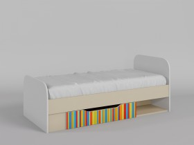 Кровать Клаксон без машинок 1650х750 (Белый/корпус Клен) в Бородино - borodino.katalogmebeli.com | фото 1
