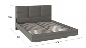 Кровать «Либерти» с мягким изголовьем Хадсон/Ткань Грей/1600 в Бородино - borodino.katalogmebeli.com | фото 2