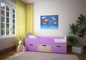 Кровать Малыш-мини Дуб молочный/Ирис в Бородино - borodino.katalogmebeli.com | фото