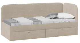 Кровать «Молли» с мягкой обивкой (900) тип 1 (Микровелюр Scandi Cream 03) в Бородино - borodino.katalogmebeli.com | фото 1
