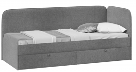 Кровать «Молли» с мягкой обивкой (900) тип 1 (Микровелюр Scandi Graphite 22) в Бородино - borodino.katalogmebeli.com | фото