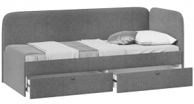 Кровать «Молли» с мягкой обивкой (900) тип 1 (Микровелюр Scandi Graphite 22) в Бородино - borodino.katalogmebeli.com | фото 2