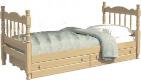 Кровать одинарная Аленка из массива сосны 800*1890 Сосна в Бородино - borodino.katalogmebeli.com | фото