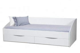 Кровать одинарная "Фея - 3" (симметричная) New/(белый / белый / ДВПО: белый) в Бородино - borodino.katalogmebeli.com | фото 1