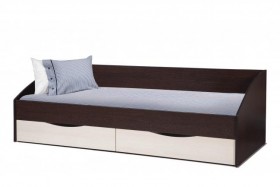 Кровать одинарная "Фея - 3" (симметричная) New (венге / вудлайн кремовый / ДВПО: белый) в Бородино - borodino.katalogmebeli.com | фото